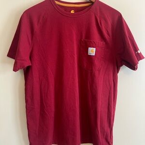 Carhartt Force Men’s Red Short Sleeve Shirt Size Medium